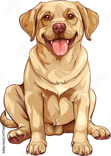 Labrador adorable art vector illustration