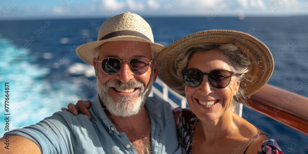 Man and Woman Taking Selfie on Cruise Ship