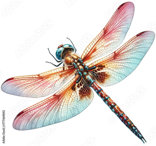 Enchanting Whimsical Wings: Delight in the Beauty of Watercolor Dragonflies - Perfect for Nature Lovers and Art Enthusiasts