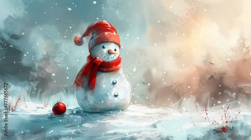 The snowman is the perfect Christmas background