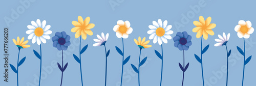 noise grain blooming flower plants set over blue background photo