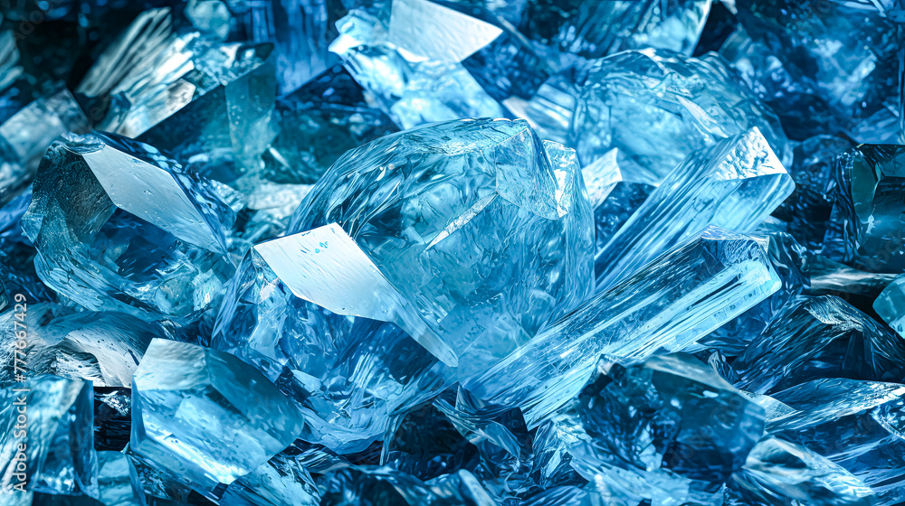 A blue crystal formation with many pieces. A blue crystal formation with many pieces.