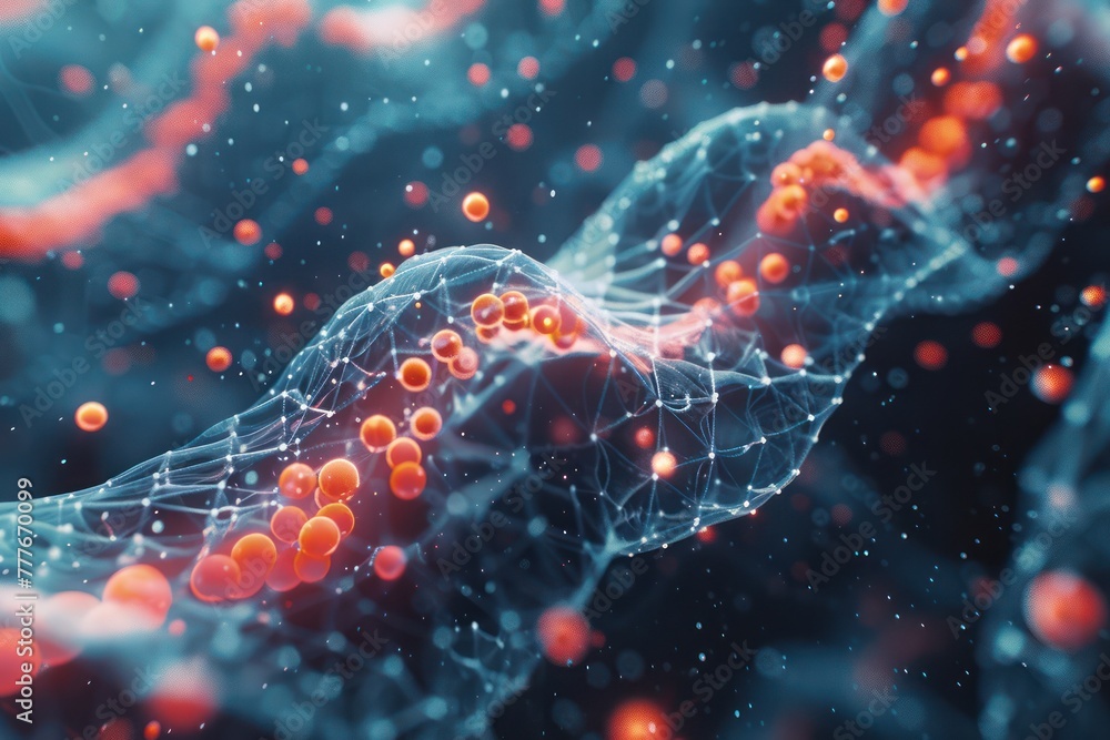 Medium shot of a computer simulation predicting the evolution of an organism based on molecular data Medium shot of a computer simulation predicting the evolution of an organism based on molecular data