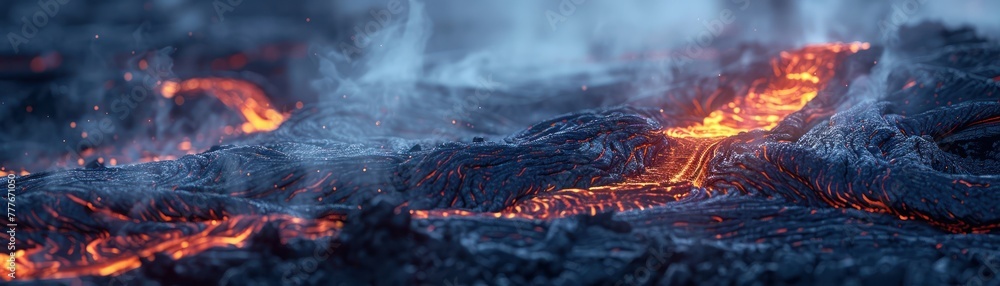 Close-up of a thermal infrared image capturing the heat and gases of a hydrothermal vent on a volcano Close-up of a thermal infrared image capturing the heat and gases of a hydrothermal vent on a volcano
