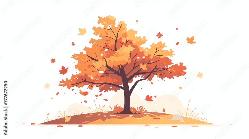 Autumn Maple Affirmation Card Generative AI