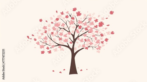 Serene Floss Silk Tree Blossom Illustration Generative AI