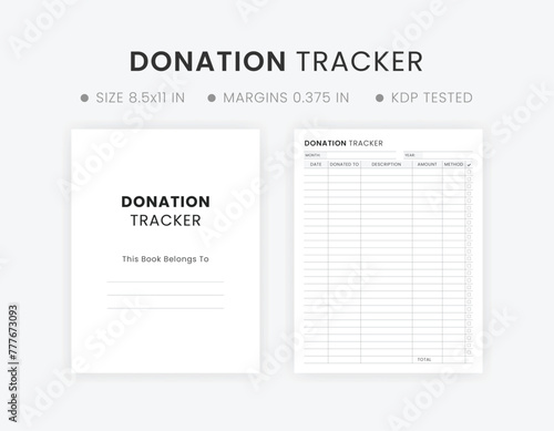 Printable Donation Tracker Template | Tithe Logbook | Charitable Donations Planner Letter Size