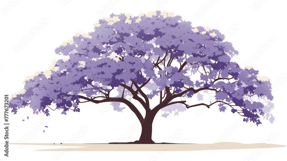 Obraz premium Minimalist Jacaranda Tree Affirmation Artwork Generative AI
