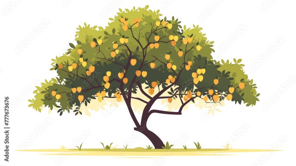 Tranquil Osage Orange Tree Illustration Generative AI