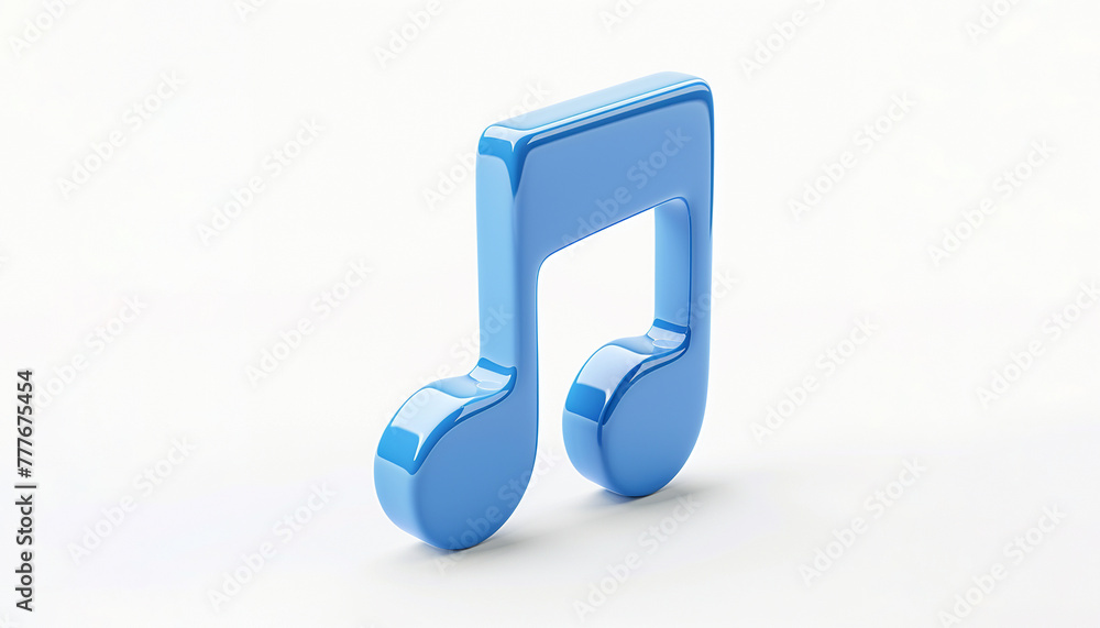 Glossy blue music note 3d illustration. Eighth notes, quavers symbol. Glossy blue music note 3d illustration. Eighth notes, quavers symbol.