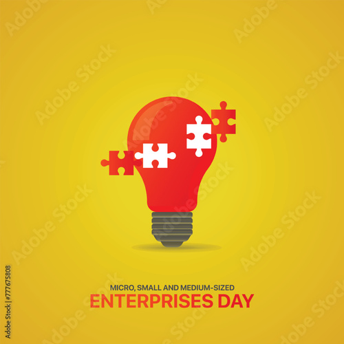 Micro-, Small and Medium-sized Enterprises Day creative ads design. june 27, vector, illustration, 3d