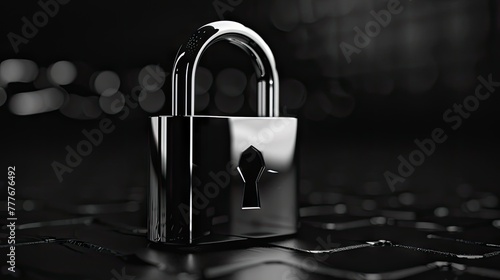 modern padlock image, emphasizing its minimalist design and durable construction, evoking a sense of security and protection.