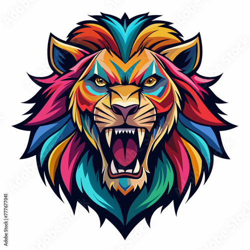 Wallpaper Mural tiger, lion, vector, head, animal, tattoo, face,  Torontodigital.ca