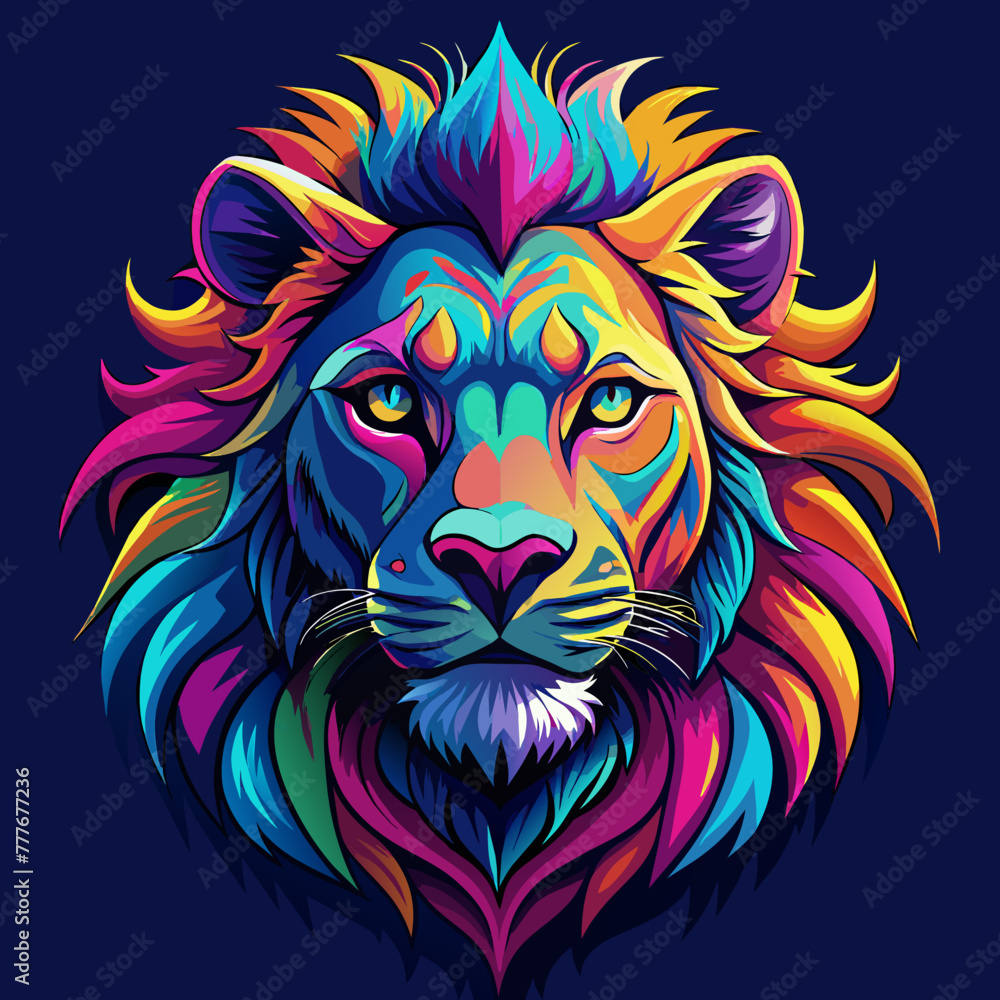 tiger, lion, vector, head, animal, tattoo, face, 
