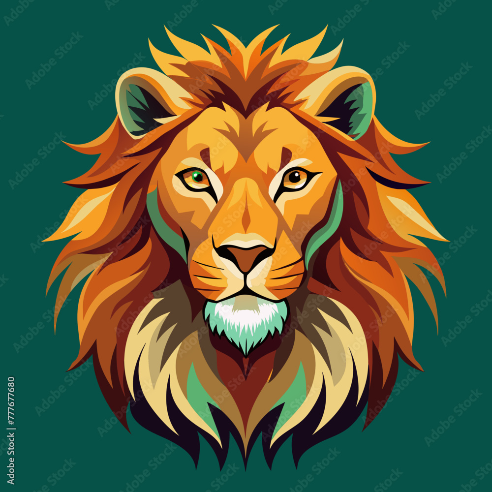 Obraz premium tiger, lion, vector, head, animal, tattoo, face, 