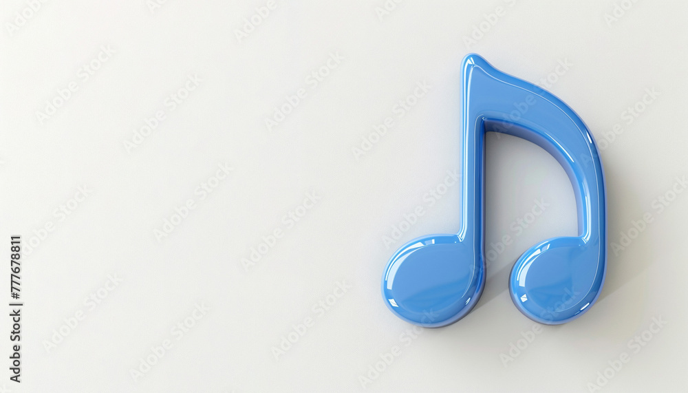 Glossy blue music note volume illustration. Eighth notes, musical symbol. Glossy blue music note volume illustration. Eighth notes, musical symbol.