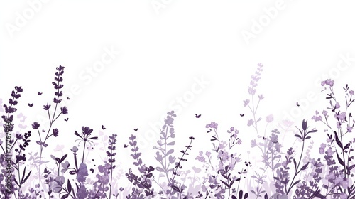 Serene Lavender Field Aesthetic Illustration Generative AI