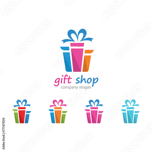 Gift Shop Logo Symbol Template Design Vector
