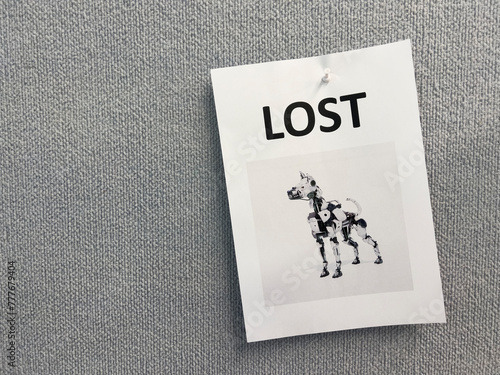 Lost poster for robot dog photo