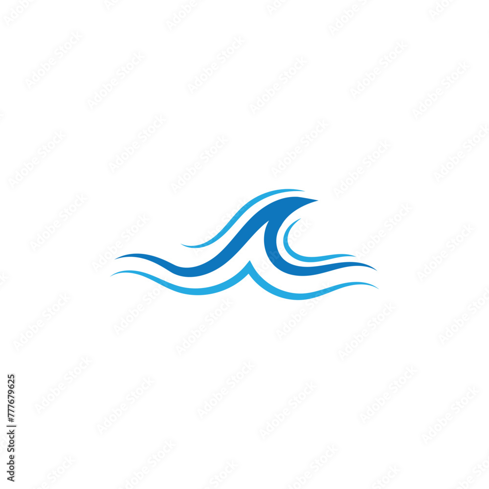 water wave icon vector illustration design logo