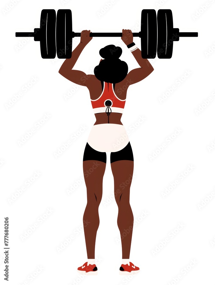 Affirmation Card Woman Lifting Weights Minimal Aesthetic Illustration Generative AI Affirmation Card Woman Lifting Weights Minimal Aesthetic Illustration Generative AI