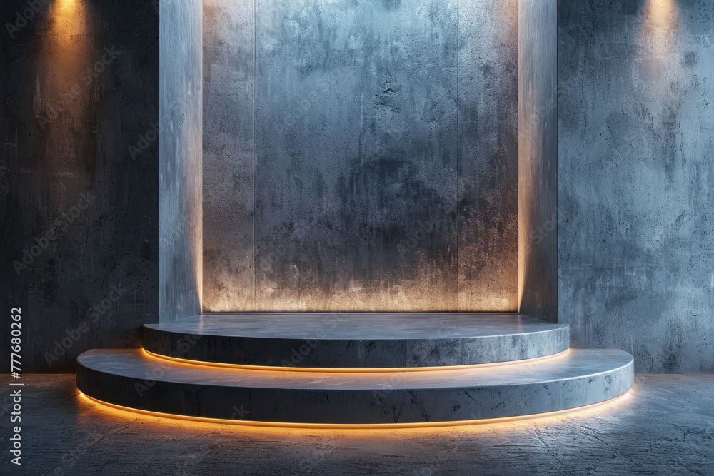Modern Circular Podium with Dramatic Lighting Modern Circular Podium with Dramatic Lighting