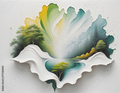 Abstract drawing of the harmony of nature and the beauty of plants.