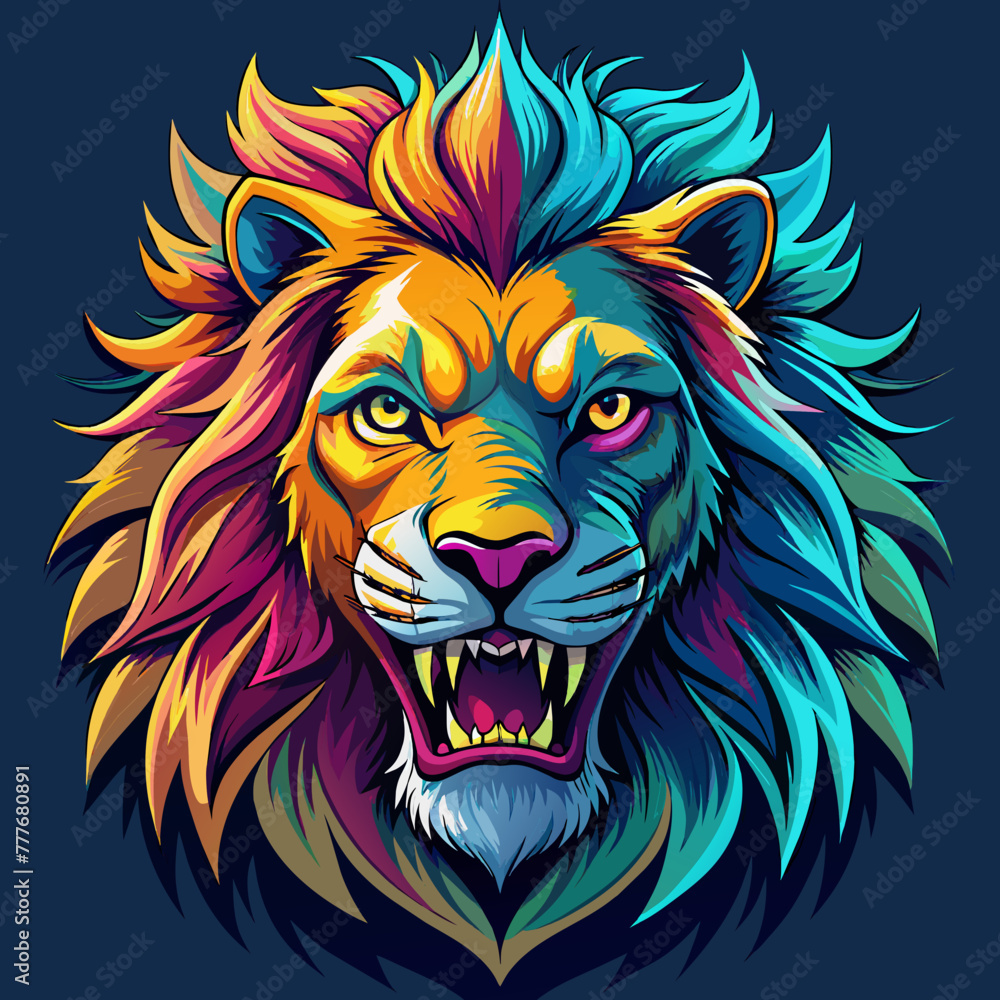 lion, head, tiger, animal, tattoo, vector, wild, cat, 