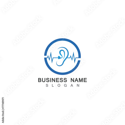 Ear Hearing Logo Template Vector Icon photo