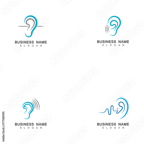 Ear Hearing Logo Template Vector Icon photo