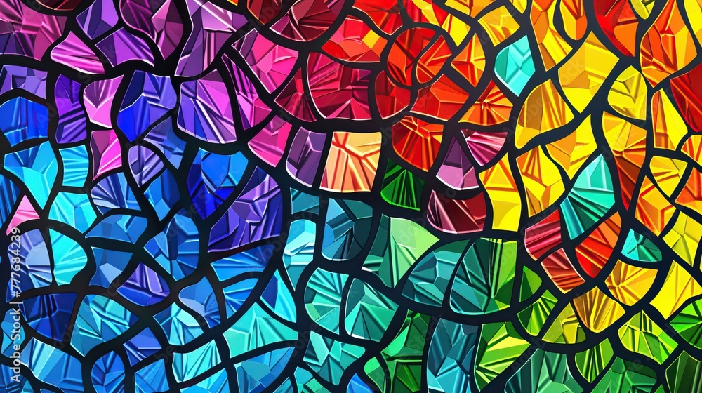Multicolored Irregular Pattern of Stained Glass Multicolored Irregular Pattern of Stained Glass