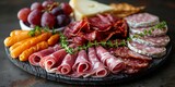 Platter of Meats, Cheeses, and Vegetables