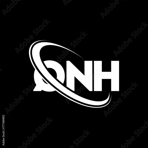 QNH logo. QNH letter. QNH letter logo design. Initials QNH logo linked with circle and uppercase monogram logo. QNH typography for technology, business and real estate brand. photo