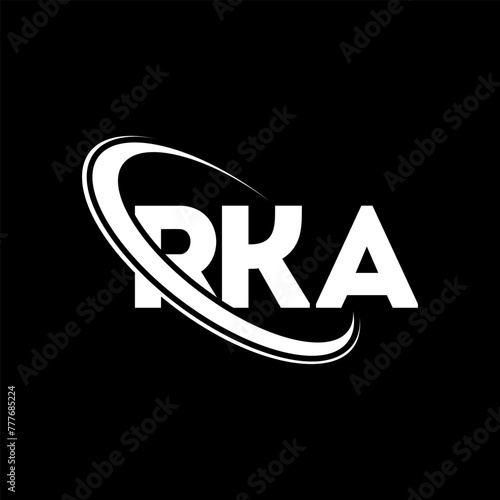 RKA logo. RKA letter. RKA letter logo design. Initials RKA logo linked with circle and uppercase monogram logo. RKA typography for technology, business and real estate brand. photo