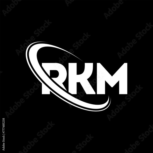 RKM logo. RKM letter. RKM letter logo design. Initials RKM logo linked with circle and uppercase monogram logo. RKM typography for technology, business and real estate brand. photo