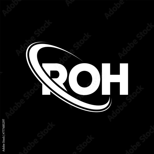 ROH logo. ROH letter. ROH letter logo design. Initials ROH logo linked with circle and uppercase monogram logo. ROH typography for technology, business and real estate brand.