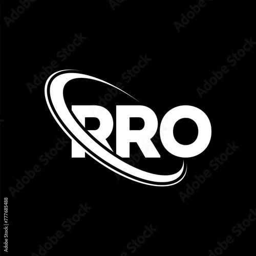 RRO logo. RRO letter. RRO letter logo design. Initials RRO logo linked with circle and uppercase monogram logo. RRO typography for technology, business and real estate brand. photo