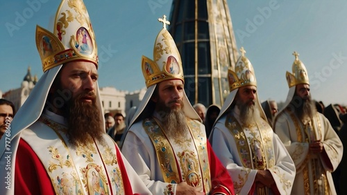 Futuristic orthodox monks