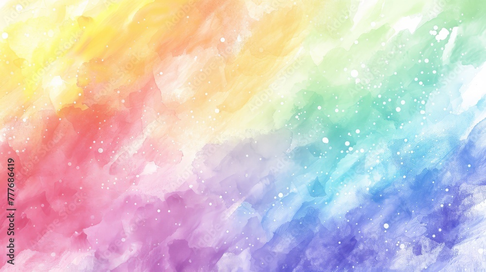 Rainbow Colored Background With White and Blue Rainbow Colored Background With White and Blue