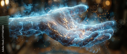 A pair of gloves crackling with static electricity, causing nearby objects to levitate.