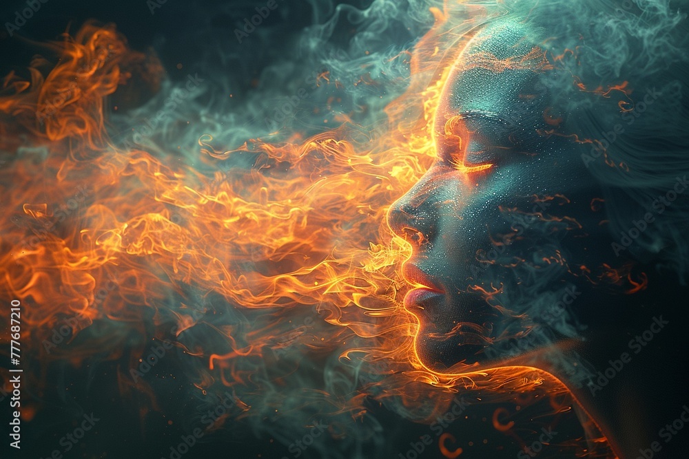 An ebony blaze emitting carcinogenic smoke in the night An ebony blaze emitting carcinogenic smoke in the night