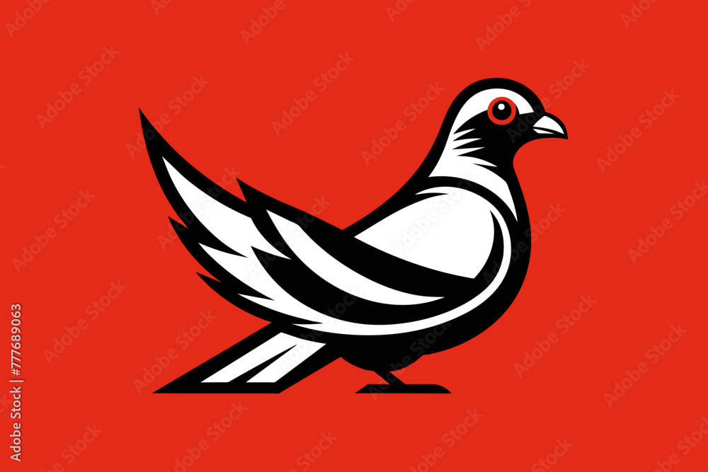 Obraz premium Elevate your brand with a pigeon logo icon vector illustration. As a dedicated graphic designer, I specialize in crafting unique and creative prints