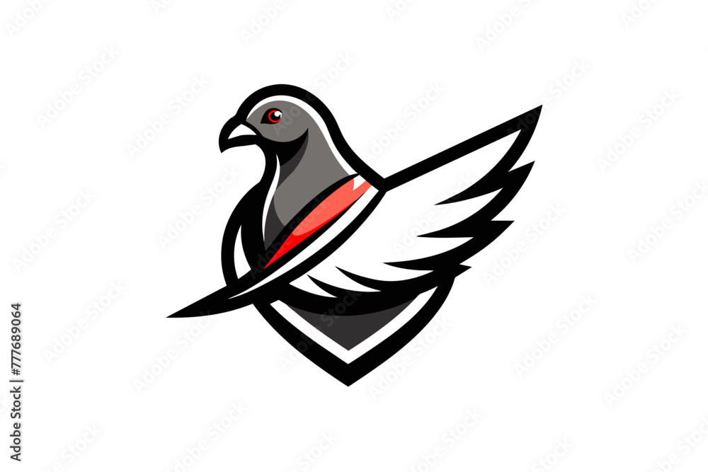 Obraz premium Elevate your brand with a pigeon logo icon vector illustration. As a dedicated graphic designer, I specialize in crafting unique and creative prints