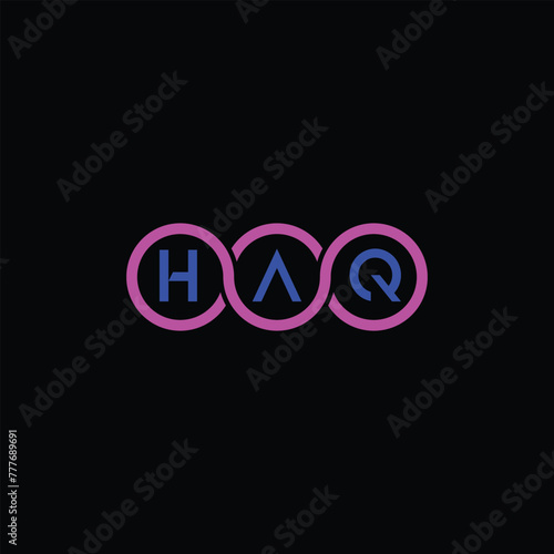 HAQ polygon wings logo design vector template. photo