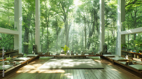 Peaceful Park Scene in Summer, Light Filtering through Trees, Beautiful and Tranquil Nature Landscape