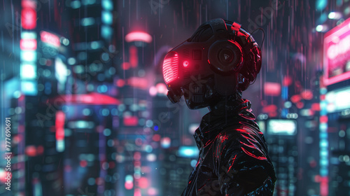 Cyber person in night city