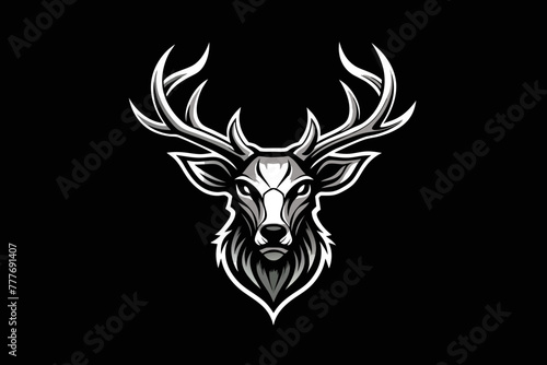 modern, intricately detailed logo design for my company named Animal. Incorporate a deer head with textures, ensuring it's suitable for 8K resolution 