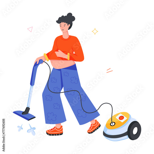 Pregnant Women Flat Icons