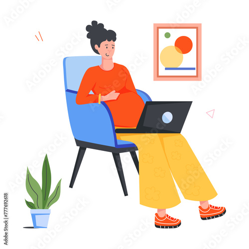 Pregnancy Routine Flat Icons 