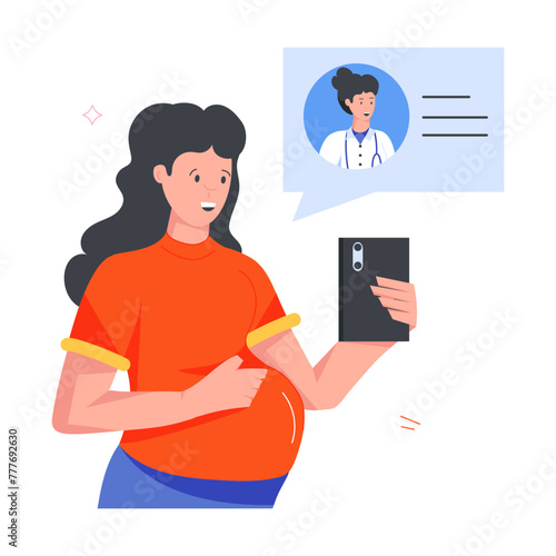 Pregnancy Routine Flat Icons 